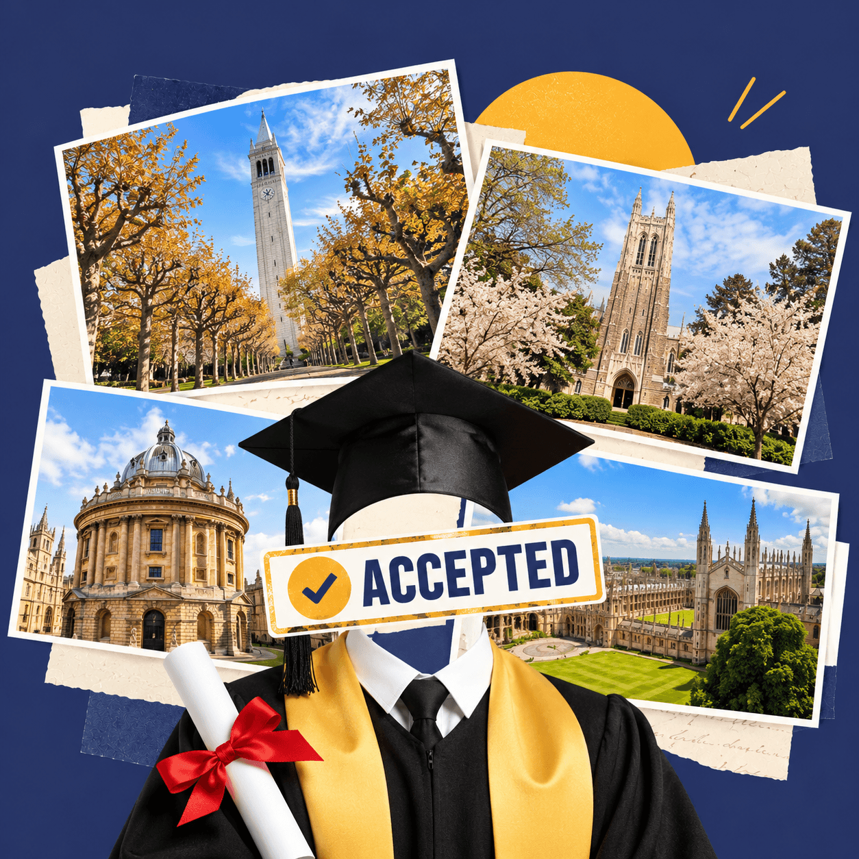 Students celebrating their university offers